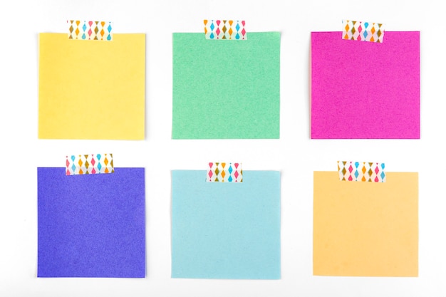 Top view sticky notes collection