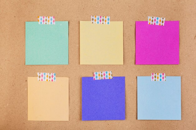 Top view sticky notes collection