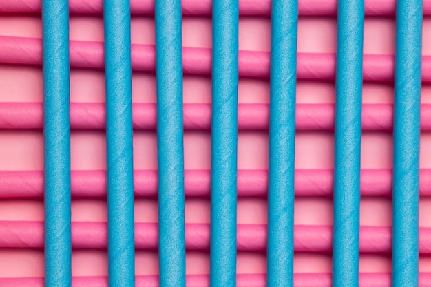 Top view straws aligned specifically on table