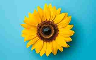 Free photo top view of sunflower