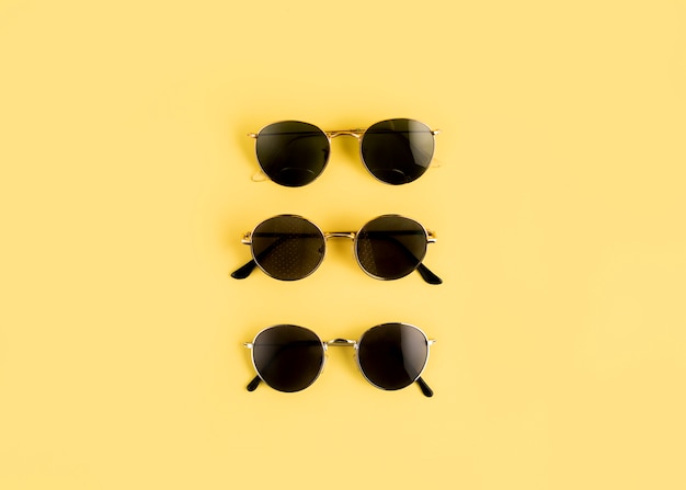 Top view sunglasses line