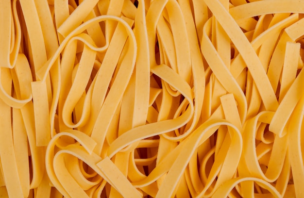 Top view of tagliatelle pasta