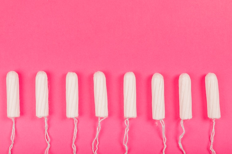 Free Photo top view tampon line