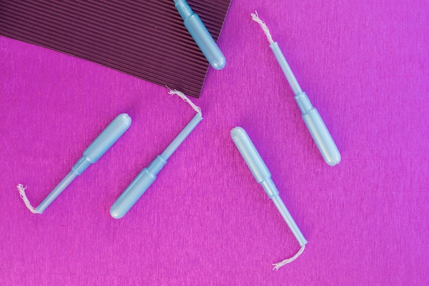 Free photo top view tampons