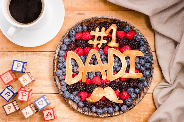 Free photo top view tasty father's day dessert