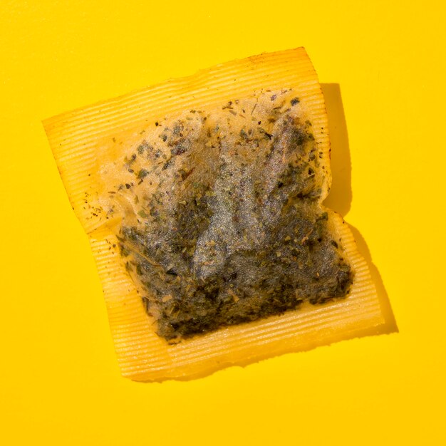 Top view of tea bag