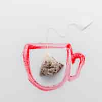 Free photo top view of tea bag