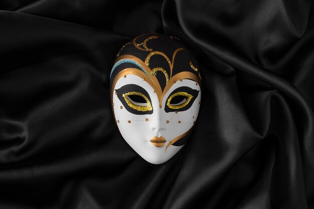 Top view theater mask still life