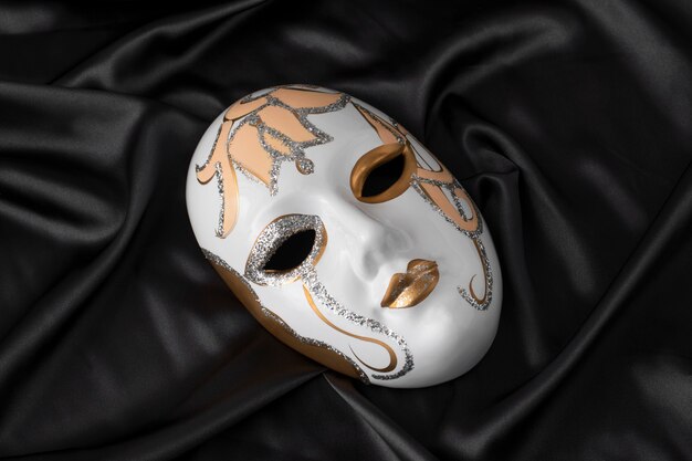 Top view theater mask still life