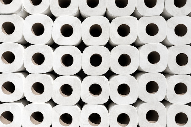 Top view toilet paper rolls