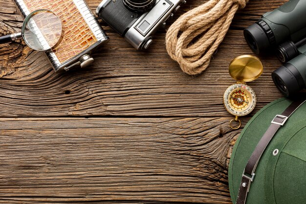 top view travel kit essentials