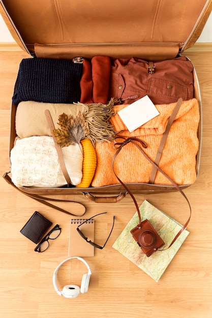 Top view traveling elements assortment