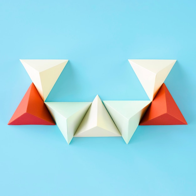 Top view triangle paper shape