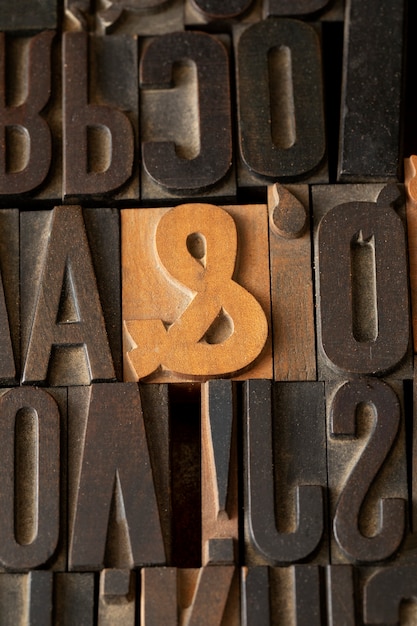 Top view over typesetting parts