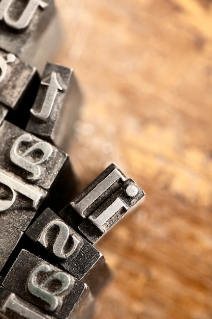 Top view over typesetting parts