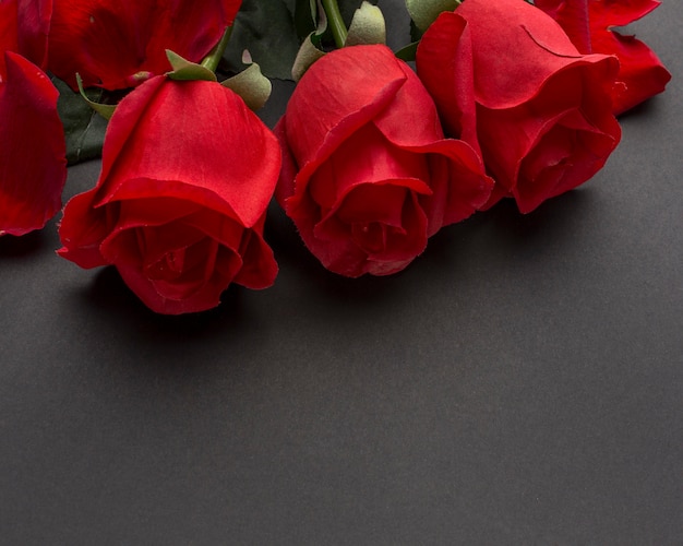 top view of valentine's day concept with copy space