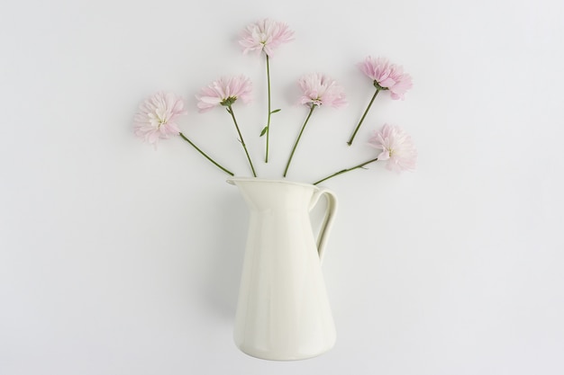 Top view of vase with decorative flowers