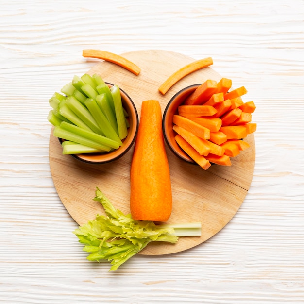 Top view vegetables arrangement