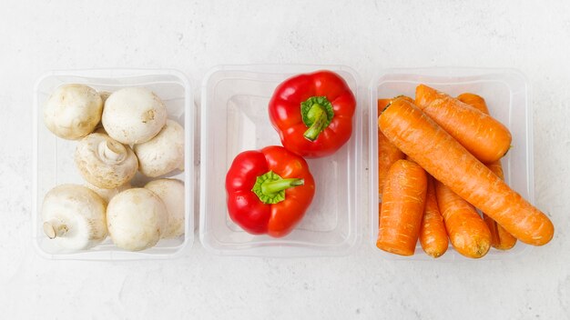 Top view of vegetables concept