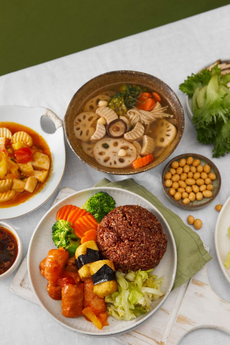 무료 Photo 위쪽 뷰 채소 요리 정체