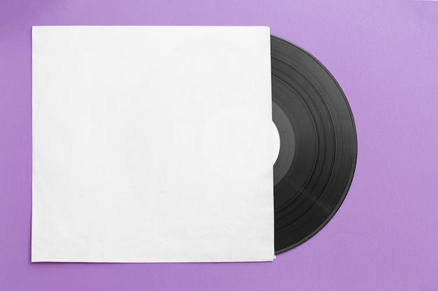 Top view vinyl record arrangement