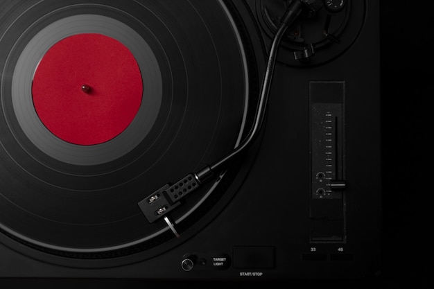 Top view vinyl record composition