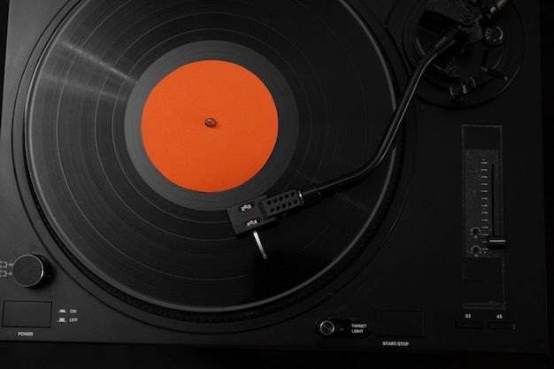 Top view vinyl record composition