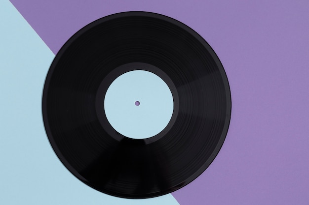 Top view vinyl record composition