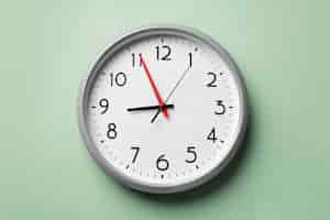 Free photo top view wall clock still life