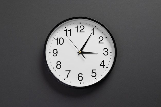 top view wall clock still life