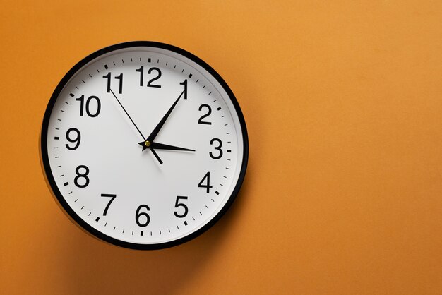 Top view wall clock still life