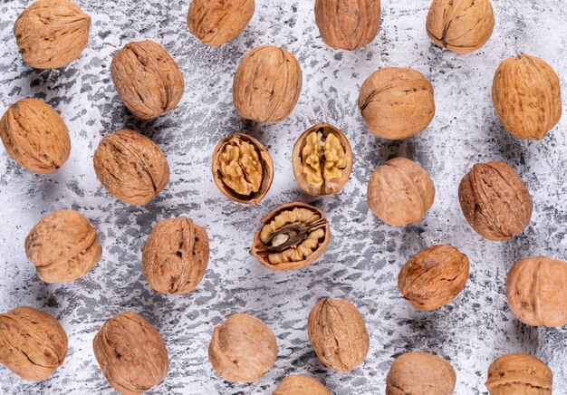 Top view walnuts pattern  horizontal