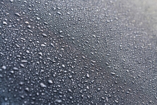 Top view of water drops on surface