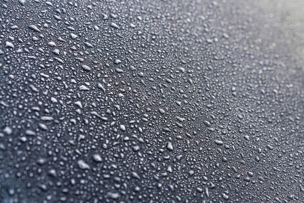 Top view of water drops on surface