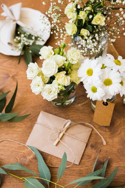 Top view wedding ornaments