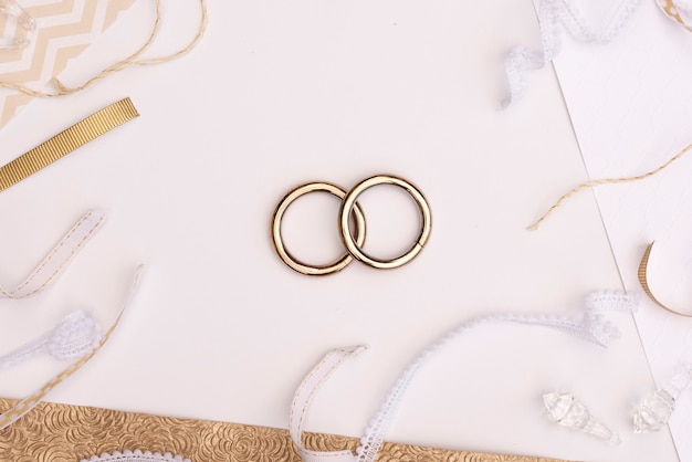 トップビュー結婚指輪の装飾