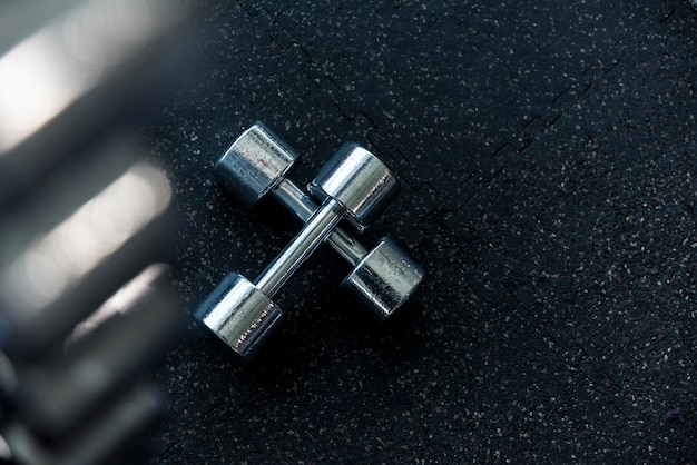 Top view weights on the floor