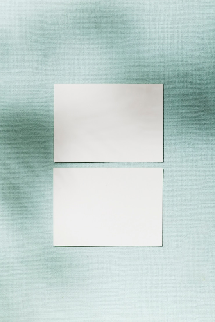 Free Photo top view white business cards concept