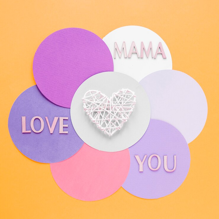 मुफ़्त फोटो top view white heart for mother's day