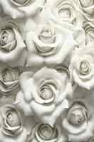 Free photo top view white roses background