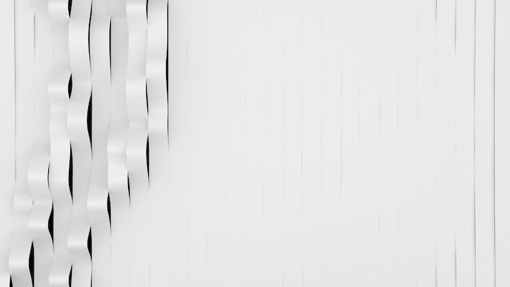 Free Photo top view on white stripes waves. deformed bands surface with soft light. modern bright background