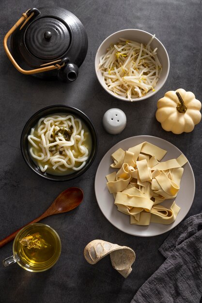 冬の食品の概念の上面図