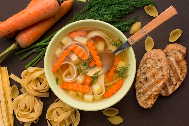 There are 10 different winter soups that can be made with ten ingredients or fewer