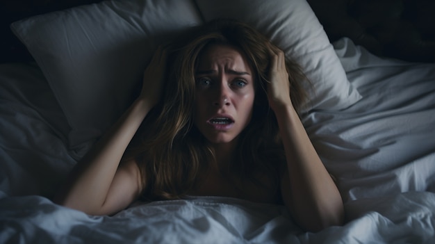 Top view woman experiencing anxiety