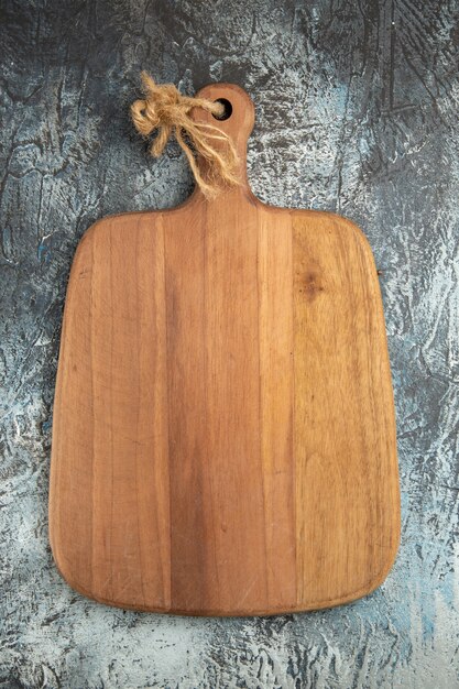 Top view wooden cutting board