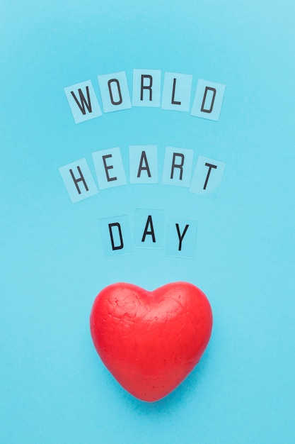 무료 사진 상위 뷰 세계 심장의 날 개념