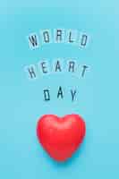 Free photo top view world heart day concept