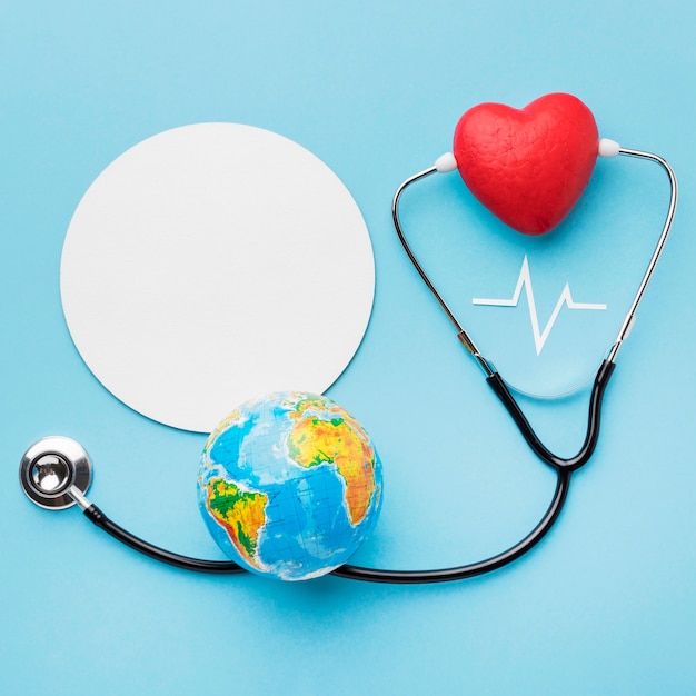 top view world heart day concept