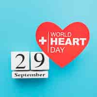 Free photo top view world heart day concept