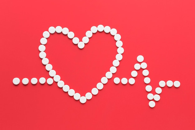 Top view world heart day concept